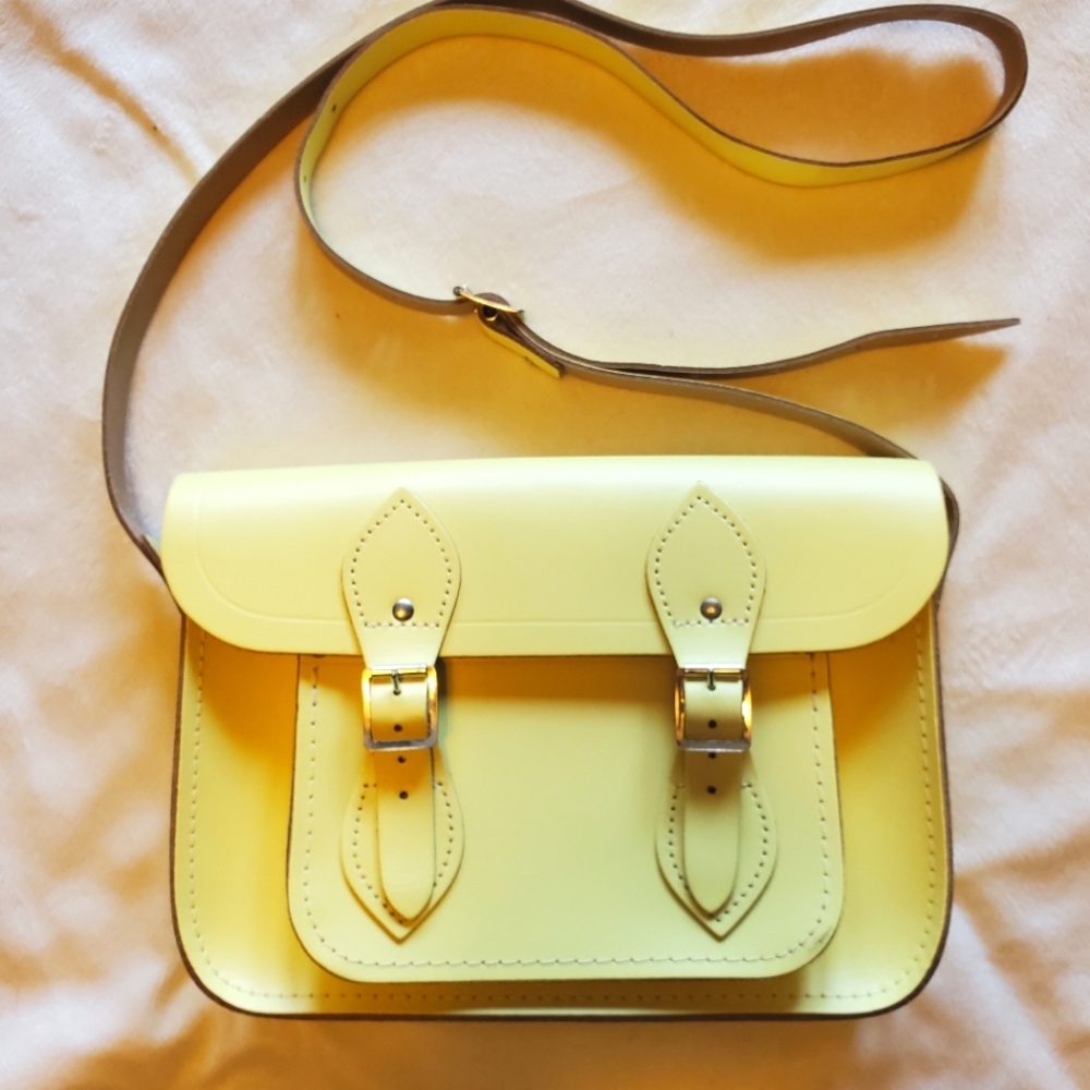 The Cambridge Satchel Company Bright Yellow Leather Satchel Crossbody Bag